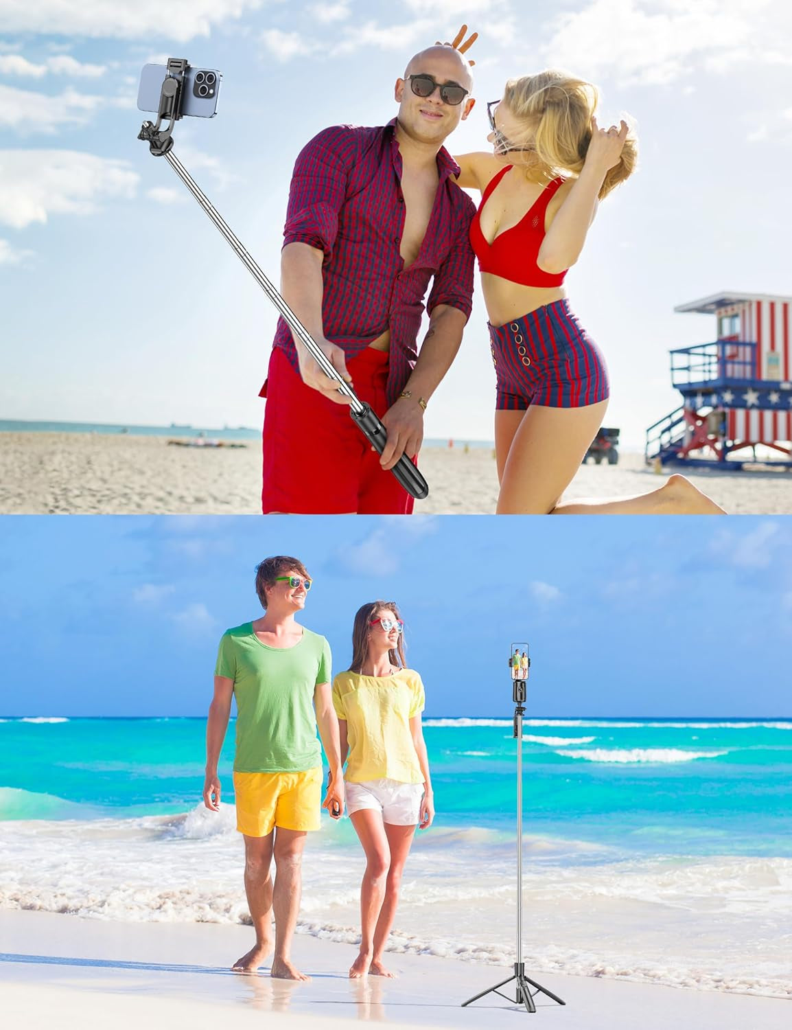 66" Auto Face Tracking Tripod for Iphone, 360° Rotation Face Body Phone Tripod Stand with Remote, Smart Shooting Holder Camera Selfie Stick for Tiktok Vlog Video Recording, Gesture Control, No App