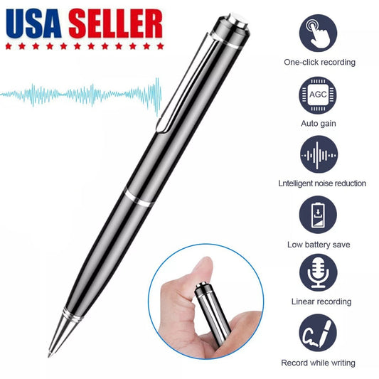 Digital Voice Activated Recorder 32GB Mini Hidden Audio Recording Pen Device New