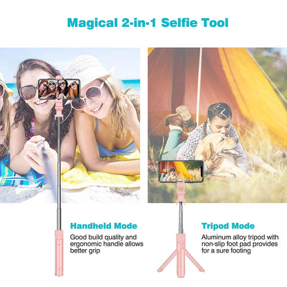 Accreate Bluetooth Selfie Stick, Extendable Tripod, Wireless Remote