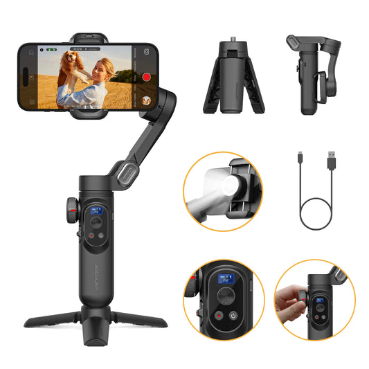 Smart Xpro Smartphone Gimbal Stabilizer Professional 3-Axis Stabilizer for Iphone and Android Smartphone Handheld Gimbal