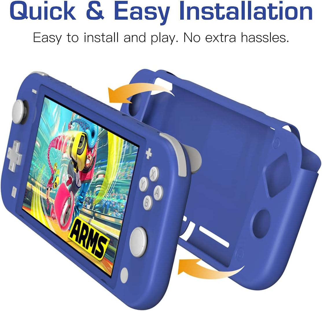 Protective Case for Switch Lite, Silicone Cover, Shock-Absorption Anti-Scratch Non-Slip Case - Blue