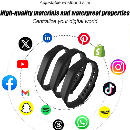 NFC Wristband Digital Business Card Wristband - Tap to Share NFC - Iphone & Androidall NFC Enabled Devices
