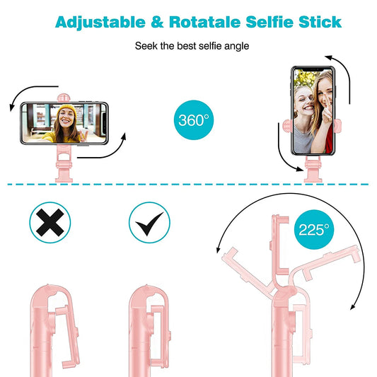Accreate Bluetooth Selfie Stick, Extendable Tripod, Wireless Remote