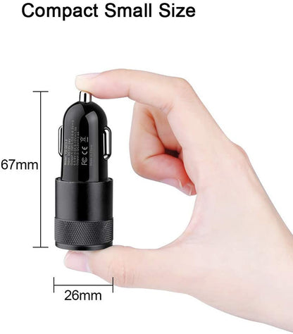Fast Car Charger, Quick Charging 5.4A/30W Phone USB Adapter Rapid Plug 2 Port Cigarette Lighter Auto Charger Flush Compatible Samsung, Tablet, Iphone, Ipad, LG, Automobile