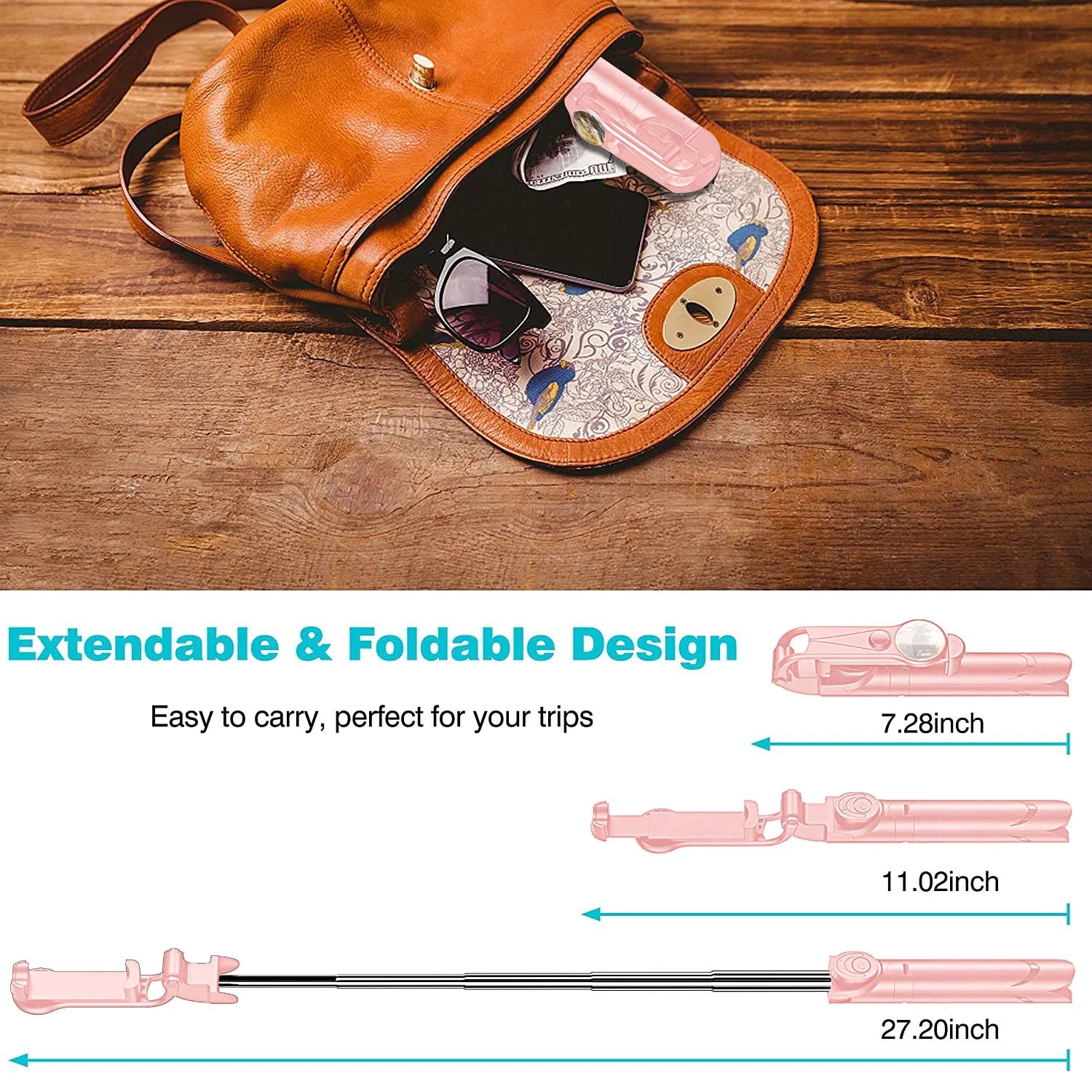 Accreate Bluetooth Selfie Stick, Extendable Tripod, Wireless Remote